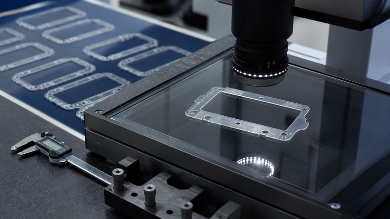Optical inspection of precision die-cut tolerance and registration