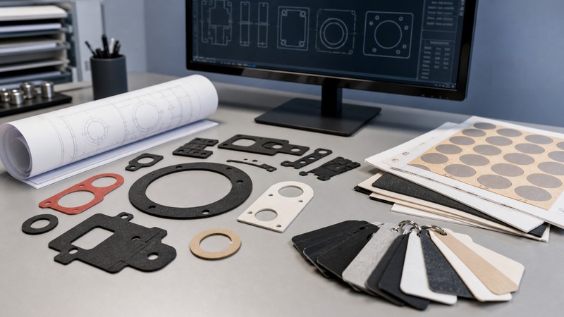 Precision die-cut samples and material options for specification questions